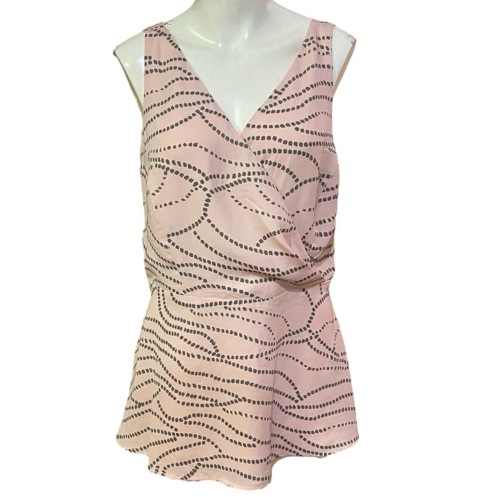 CAbi Sophia Pastel Pink with Grey Sleeveless Top Style 273 - Picture 3 of 10